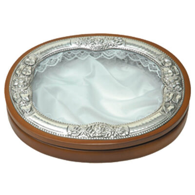 Στεφανοθήκη Οβάλ Λουλούδι-Flower Oval Wedding Wreath Case