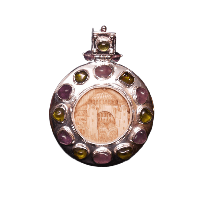 Εγκόλπιο χειροποίητο στρογγυλό-Round Handmade silver 925 engolpion