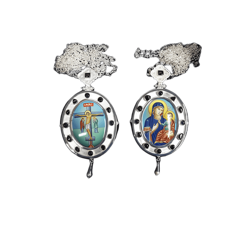 Εγκόλπια από ασήμι 925 ένθετο σμάλτο-Handmade silver 925 engolpion